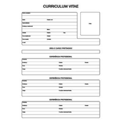 Folha De Curriculum Vitae Tilibra Artofit