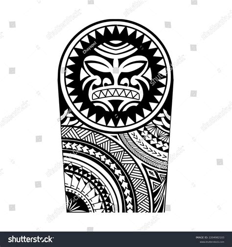 Wrap Around Arm Polynesian Tattoo Design Stock Vector Royalty Free