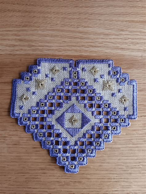 Sparkling Heart Hardanger Ornament Pattern Etsy