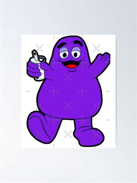 Grimace Cartoon Design Sticker Poster For Sale By EsmeehhDenters