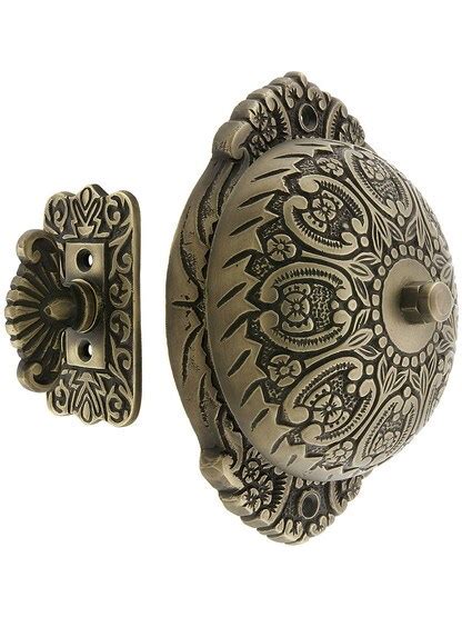 Solid Brass Twist Door Bell With Floral Pattern House Of Antique Hardware