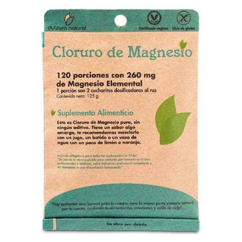 CLORURO DE MAGNESIO 120 PORCIONES DE 260 MG DULZURA NATURAL