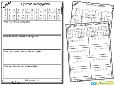 FREE Printable Egyptian Hieroglyphics Alphabet Worksheets