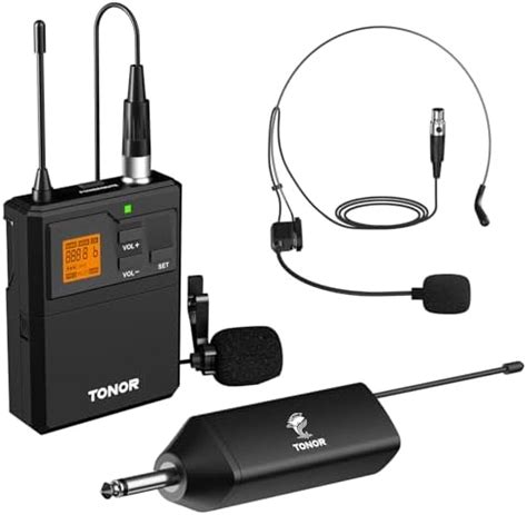 Tonor Micro Sans Fil Uhf Avec Microphone Casque Micro Cravate