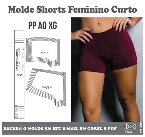 Molde Modelagem Shorts Feminino Curto Ref Elo