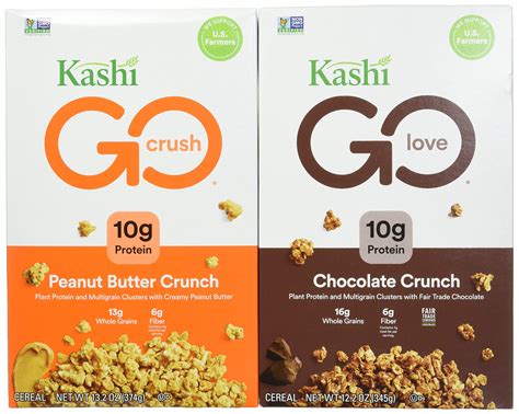 Kashi Go Breakfast Cereal Variety Pack Vegan Protein 50 8oz Case 4