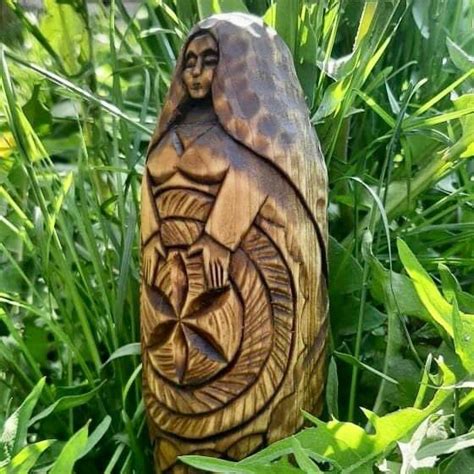 Žemyna Goddess Wooden Statue Lithuanian Goddess Žemynėlė Pagan Etsy