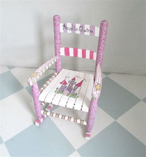 Personalized Painted Rocking Chair For A Girl Or A Boy These Pictures