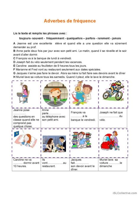 40 Adverbes Français Fle Fiches Pedagogiques Pdf And Doc