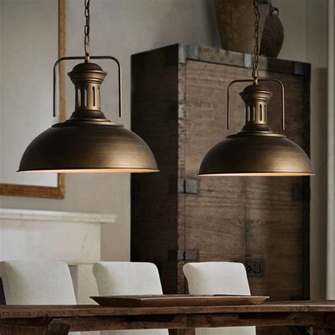 Vintage Copper Dome Pendant Light For Barn Kitchen