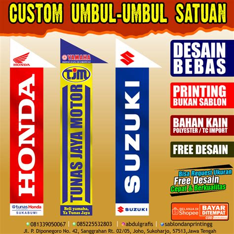 Jual Cetak Umbul Umbul Custom Desain Full Color Satuan Shopee Indonesia