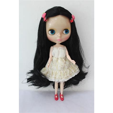 Blygirl Blyth Doll Transparent Skin Black Hair Nude Doll Ordinary Body 7 With Joint Replacement
