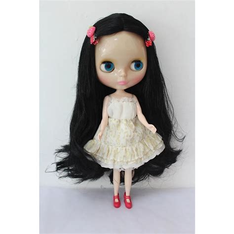 Blygirl Blyth Doll Transparent Skin Black Hair Nude Doll Ordinary Body