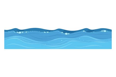 Cartoon Water Surface. Horizontal Blue S Graphic by onyxproj · Creative Fabrica