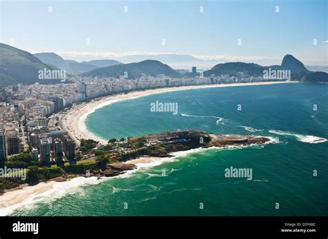 Aerial View Of Copacabana Beach And Sugarloaf Mountain Rio De Janeiro