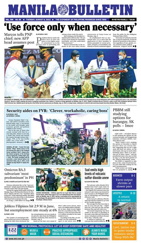 Get Digital Access To Manila Bulletin August 9 2022 Issue Magzter