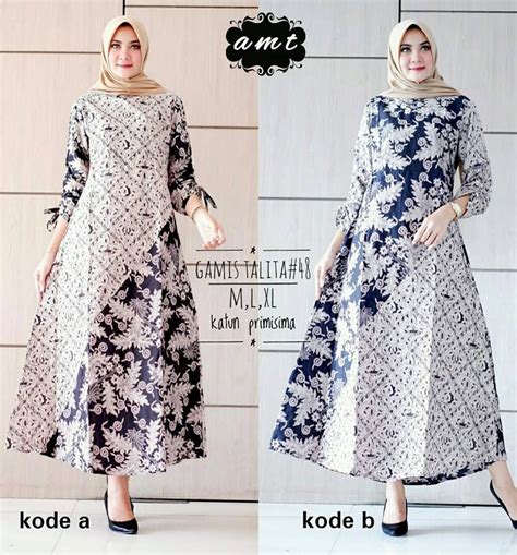 Model Baju Gamis Batik Cantik Kombinasi Pakaian Wanita Model Pakaian Model Baju Wanita