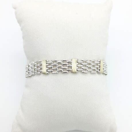 Pulsera De Plata 925 Y Double En Oro 18 Ktes PANTER Veroca Joyas