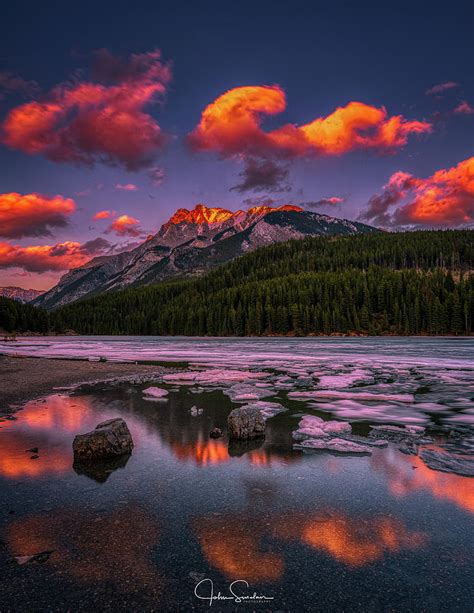 Two Jack Lake Sunset Photograph By John Sinclair Fine Art America