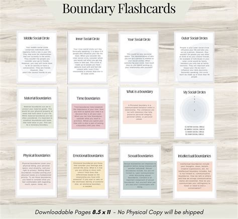 Boundaries Flashcards Boundaries Therapy Card Deck Setting Healthy