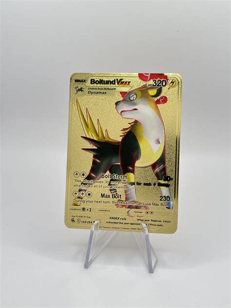 Boltund Vmax Shiny Gold Metal Pokemon Card Gift For Birthday Etsy Canada