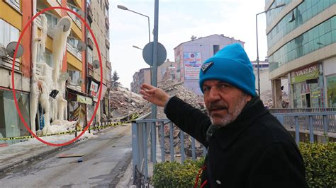 Malatya da depremde ağır hasar alan binada şaşkına çeviren görüntü