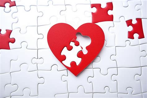 The Puzzle Pieces Are Missing A Heart Background Lucky Red Love Background Image And