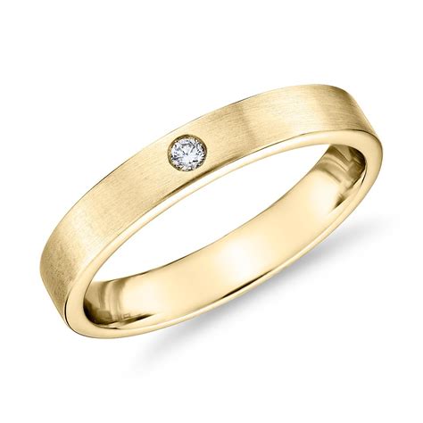 Mens Wedding Band Diamond Gold