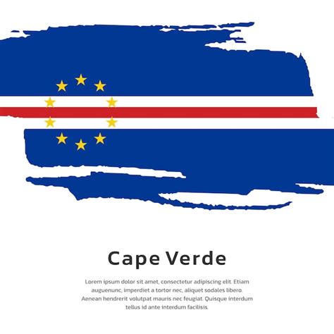 Ilustração Da Bandeira De Cabo Verde Modelo Vetor Premium