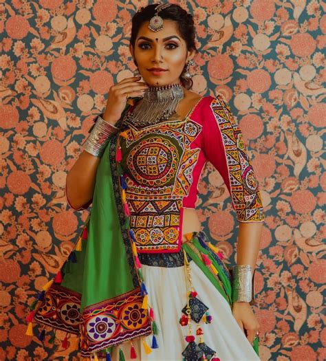 Traditional Multi Colored Gujarati Lehenga Annus Creation Navratri