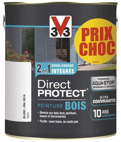 Peinture Sp Ciale Bois Direct Protect Satin Blanc L Blanc Brico D P T