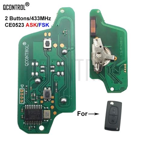 QCONTROL Circuit imprimé pour clé télécommande de voiture 2 boutons