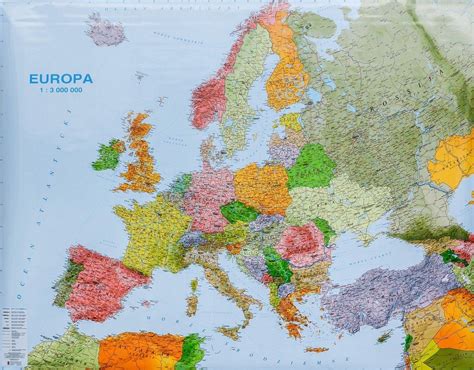 Europa Xxl Du A Mapa Cienna Polityczna I Drogowa Rurki Pcv