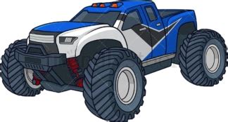 Blue Monster Truck Cartoon Clipart Vector Friendlystock