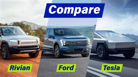 Ford F 150 Lightning Vs Rivian R1t Vs Tesla Cybertruck Revista Futuro