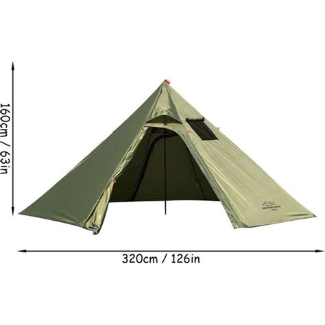 Tente De Camping Verte Militaire Tente De Camping Tente Tipi Etanche 4