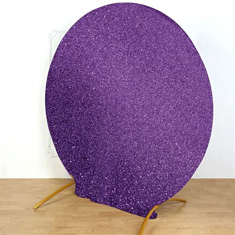 7 5ft Purple Metallic Shimmer Tinsel Spandex Round Wedding Arch Cover