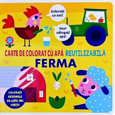 Carte De Colorat Cu Apa Reutilizabila Ferma De Anonim Bookzone