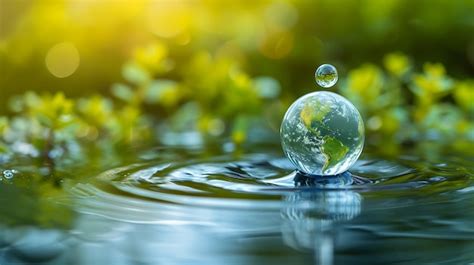 Dia Mundial da Água Conceito Cada gota importa dia do meio ambiente e ...