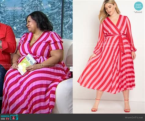 WornOnTV Jasmine Guillorys Pink And Red Striped Dress On Today