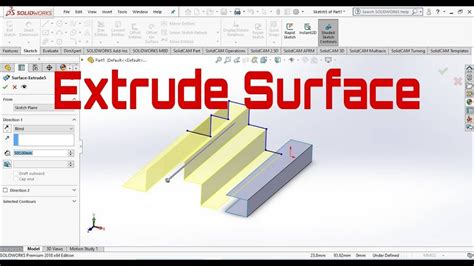 Surface Extrude Tutorial Solidworks Youtube