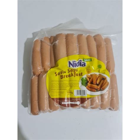 Jual Nidia Sosis Sapi Breakfast 1 Kg Isi 50 Pcs Shopee Indonesia