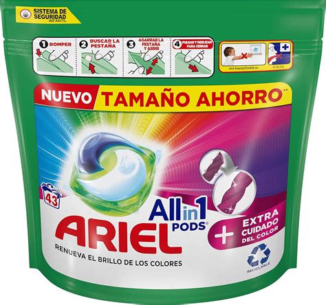 Ariel Todo En Uno PODS Cápsulas De Detergente Líquido Cuidado Extra