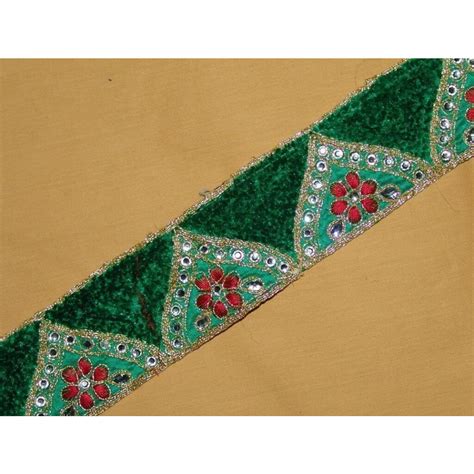 Zircons Embroidered Velvet Shaneel Lace LC012 Per Meter Price