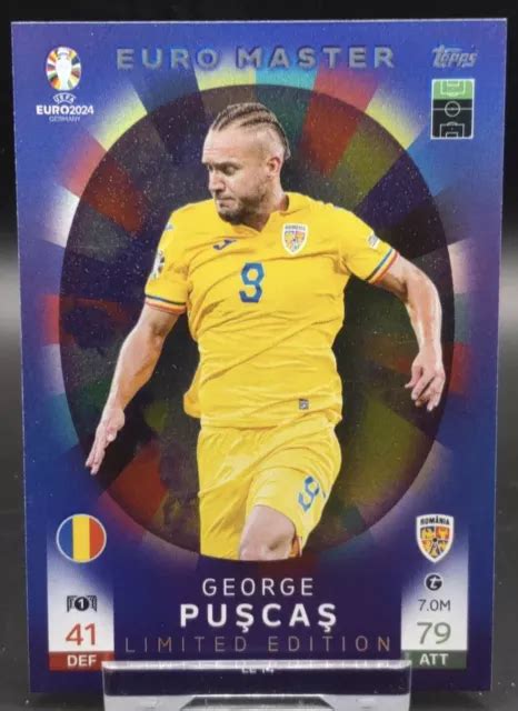 Topps Match Attax Uefa Euro George Puskas Romania Limited Edition