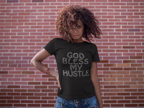 God Bless My Hustle Shirt Bling Tee Shirt Rhinestone Shirt Etsy