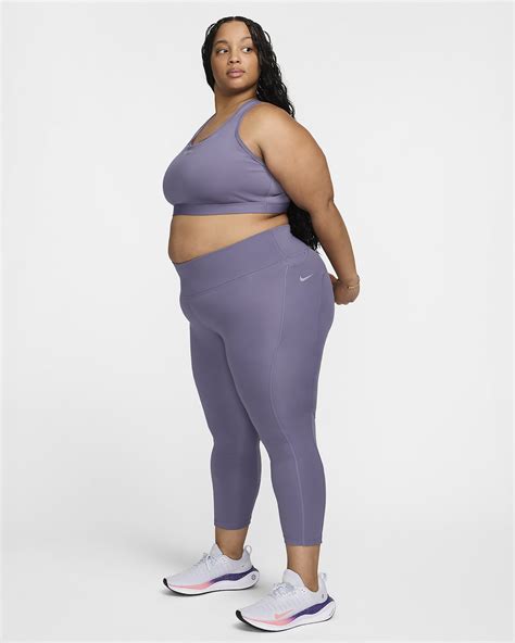 Nike Fast Women S Mid Rise Crop Running Leggings Plus Size Nike Be