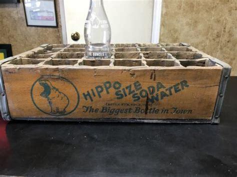 Rare Hippo Soda Crate Cola Wooden Drink Box San Antonio Alamo Bottling