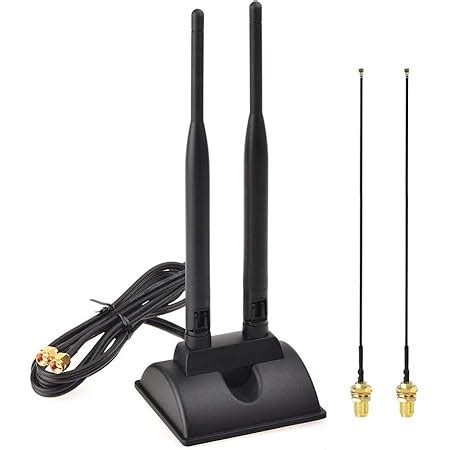 Covvy Antenne WiFi bi bande avec connecteur RP SMA mâle pour routeur