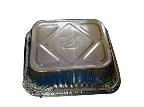 Silver Square 200ml Aluminum Foil Container For Event And Party